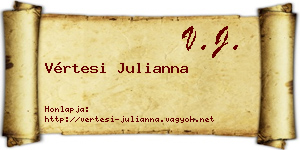 Vértesi Julianna névjegykártya