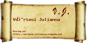 Vértesi Julianna névjegykártya